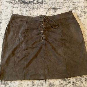 Suede mini skirt